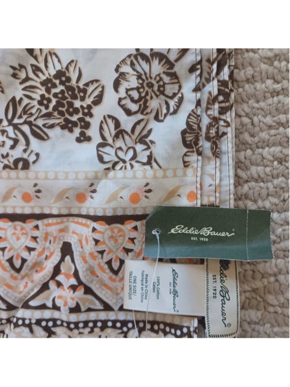 Eddie Bauer 100% cotton scarf new with tags